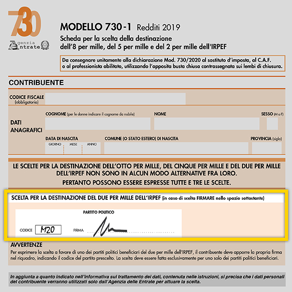 2×1000 Esempio modulo 2x1000